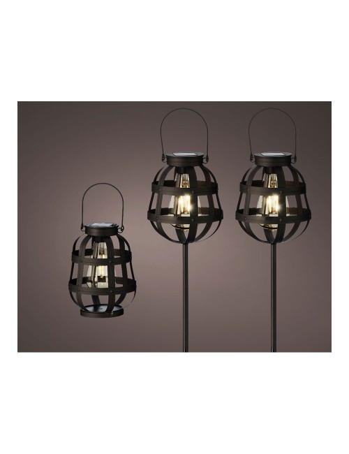 Set 3 luces solares de jardín vintage lumineo