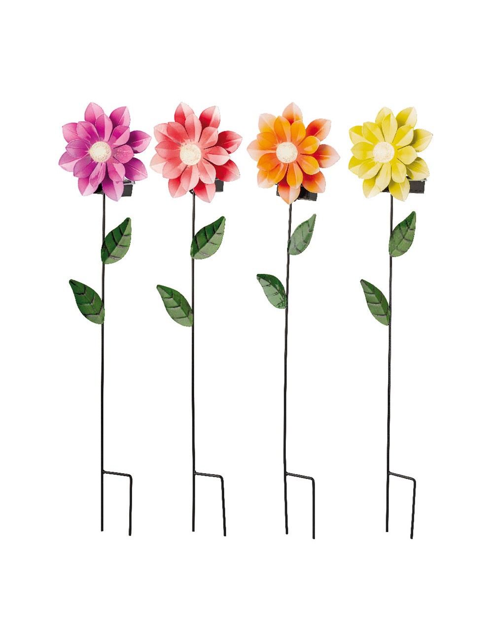 Baliza solar forma de flor colores surtidos 11 x 6 x 49,5 cm