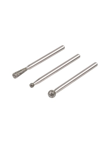 Muelas de diamante esféricas y cónicas, set 3 uds