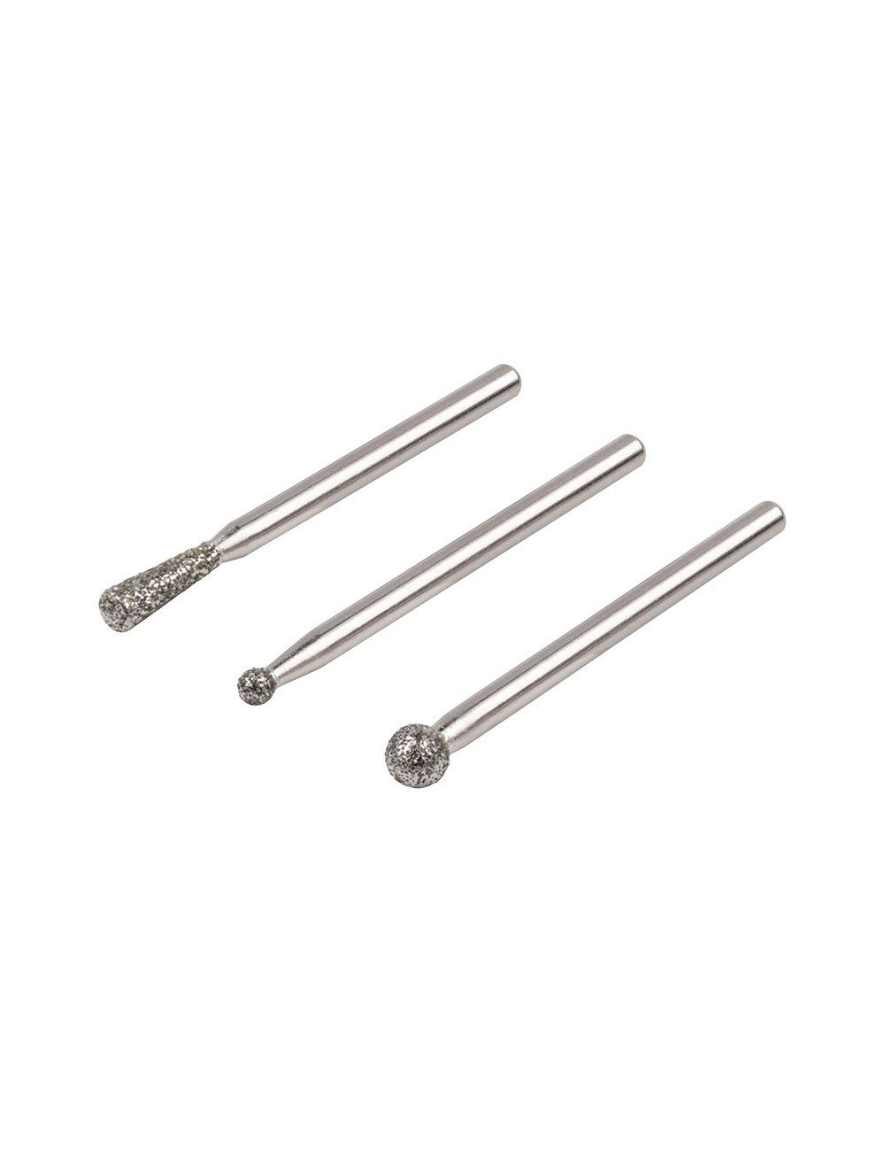 Muelas de diamante esféricas y cónicas, set 3 uds