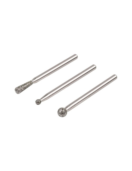 Muelas de diamante esféricas y cónicas, set 3 uds