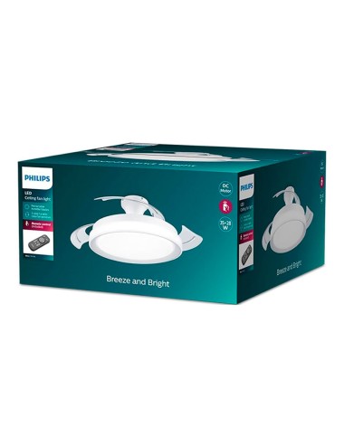 Ventilador de techo de led modelo bliss. color blanco. potencia: 28 + 35 w aspas: ø 106 cm con mando a distancia