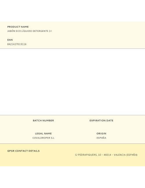 Jabón eco líquido detergente 3 l