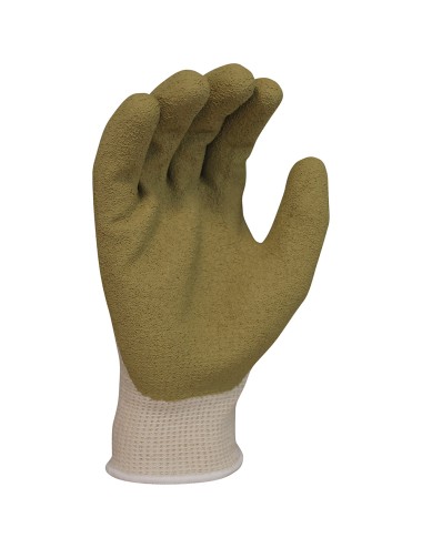 Guante poliéster / algodón con palma látex rugoso, t-11