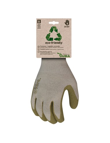 Guante poliéster / algodón con palma látex rugoso, t-11