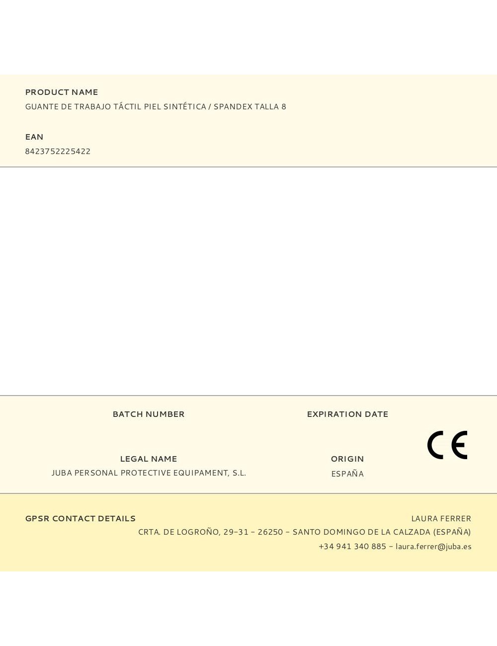 Guante piel sintética / spandex, táctil, t-08