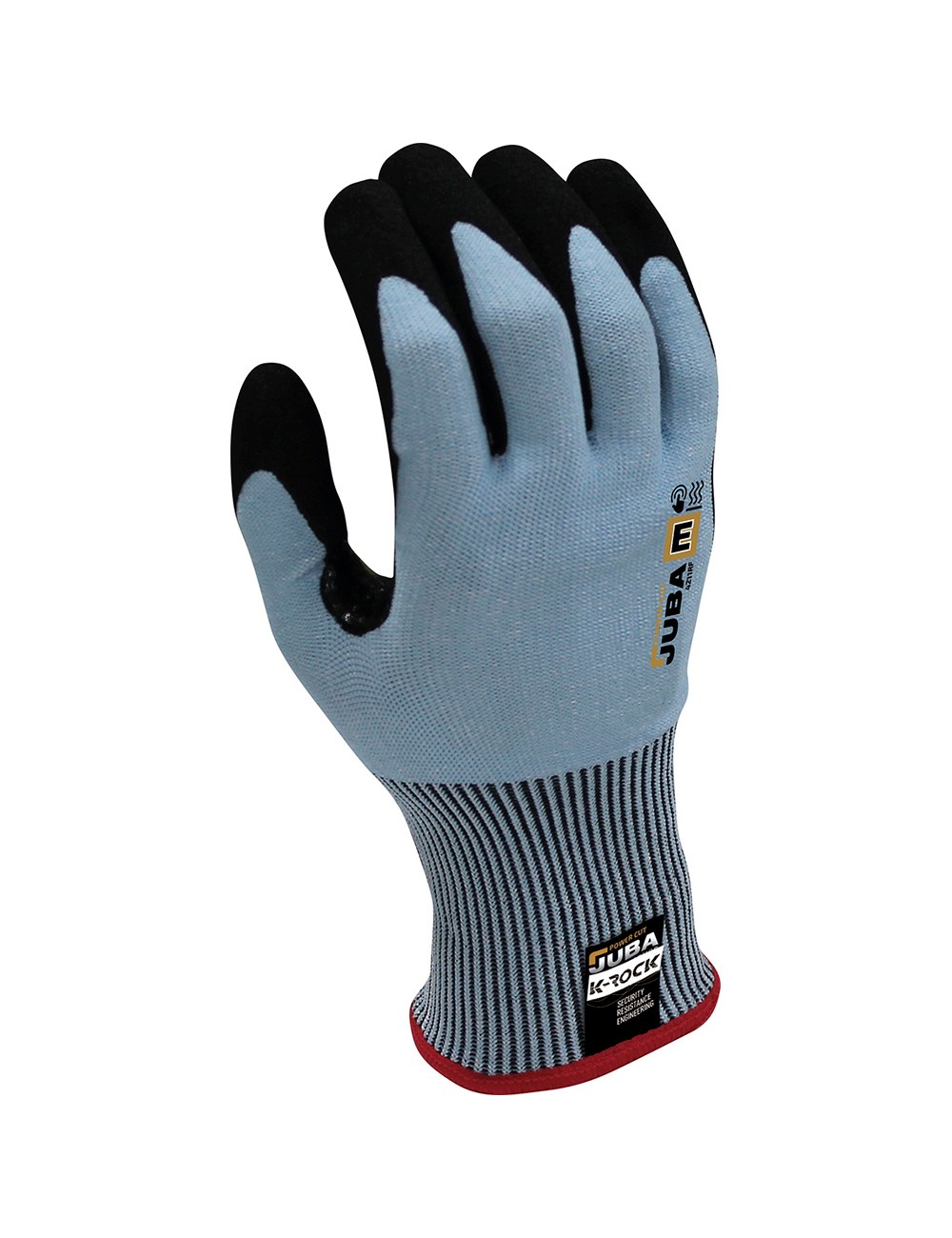 Guante poliéster / k-rock palma nitrilo arenado, resistente a corte, táctil, t-09