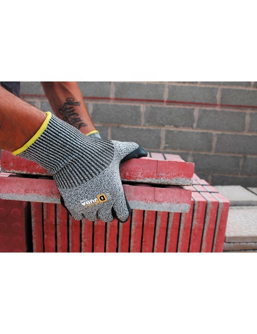 Guante poliéster / elastano / k-rock palma látex, resistente a corte, t-07