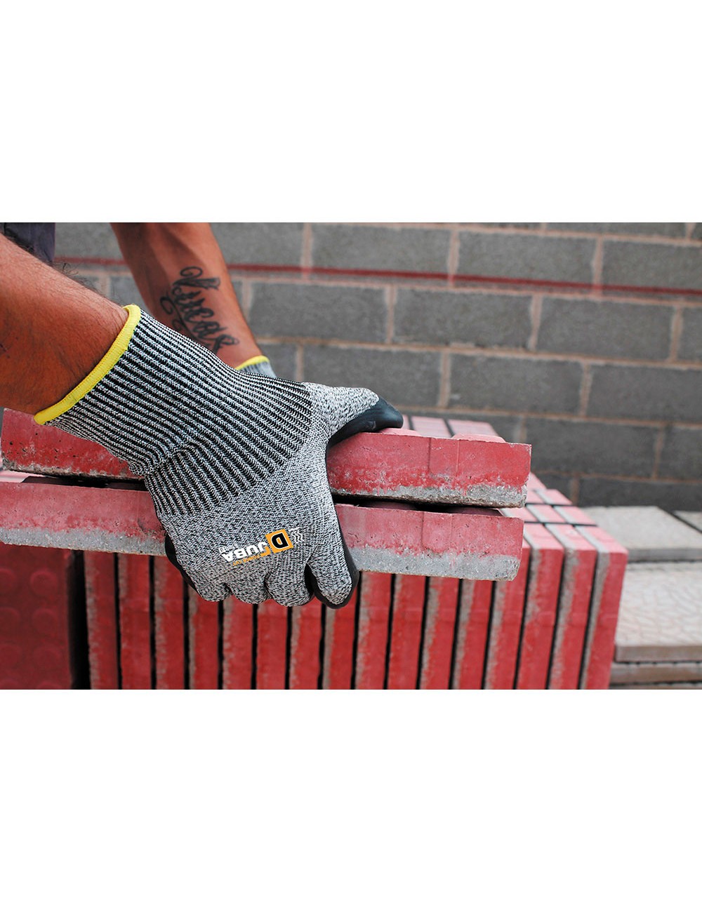 Guante poliéster / elastano / k-rock palma látex, resistente a corte, t-09