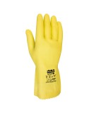 Guante látex flocado interior algodón, para químicos, amarillo, t-09