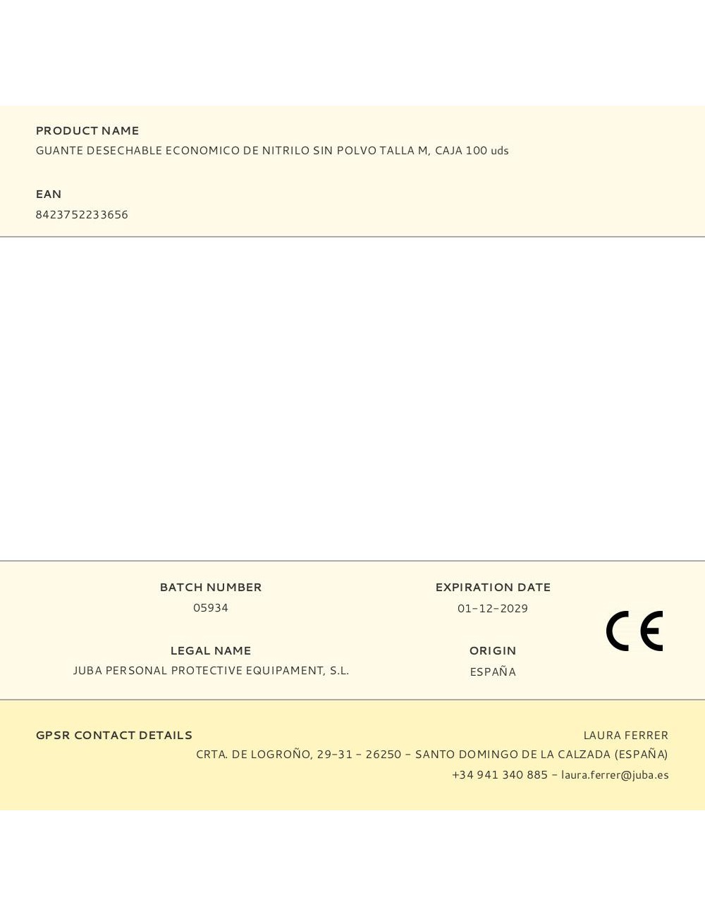 Guante nitrilo, sin polvo, desechable, económico, azul, t-m, caja 100 uds