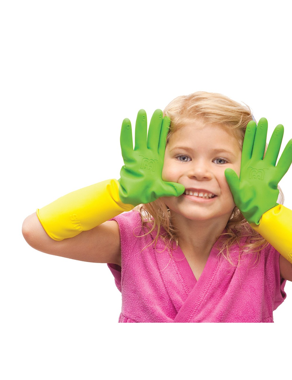 Guante látex flocado interior, infantil, jardinería, bicolor, t-04 años