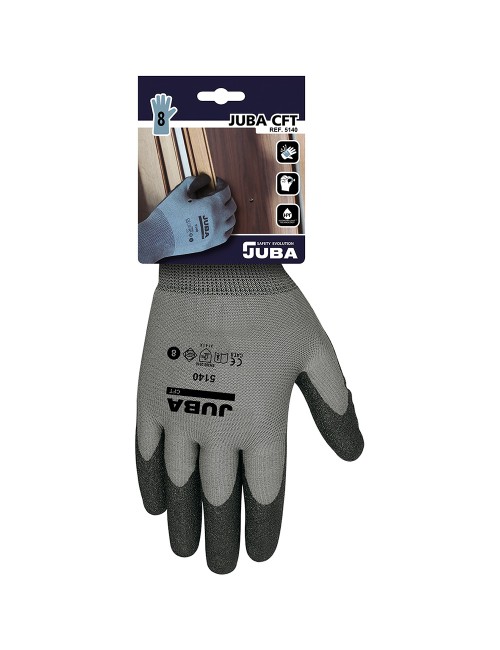 Guante nailon, palma recubierta pvc para jardinería, t-08