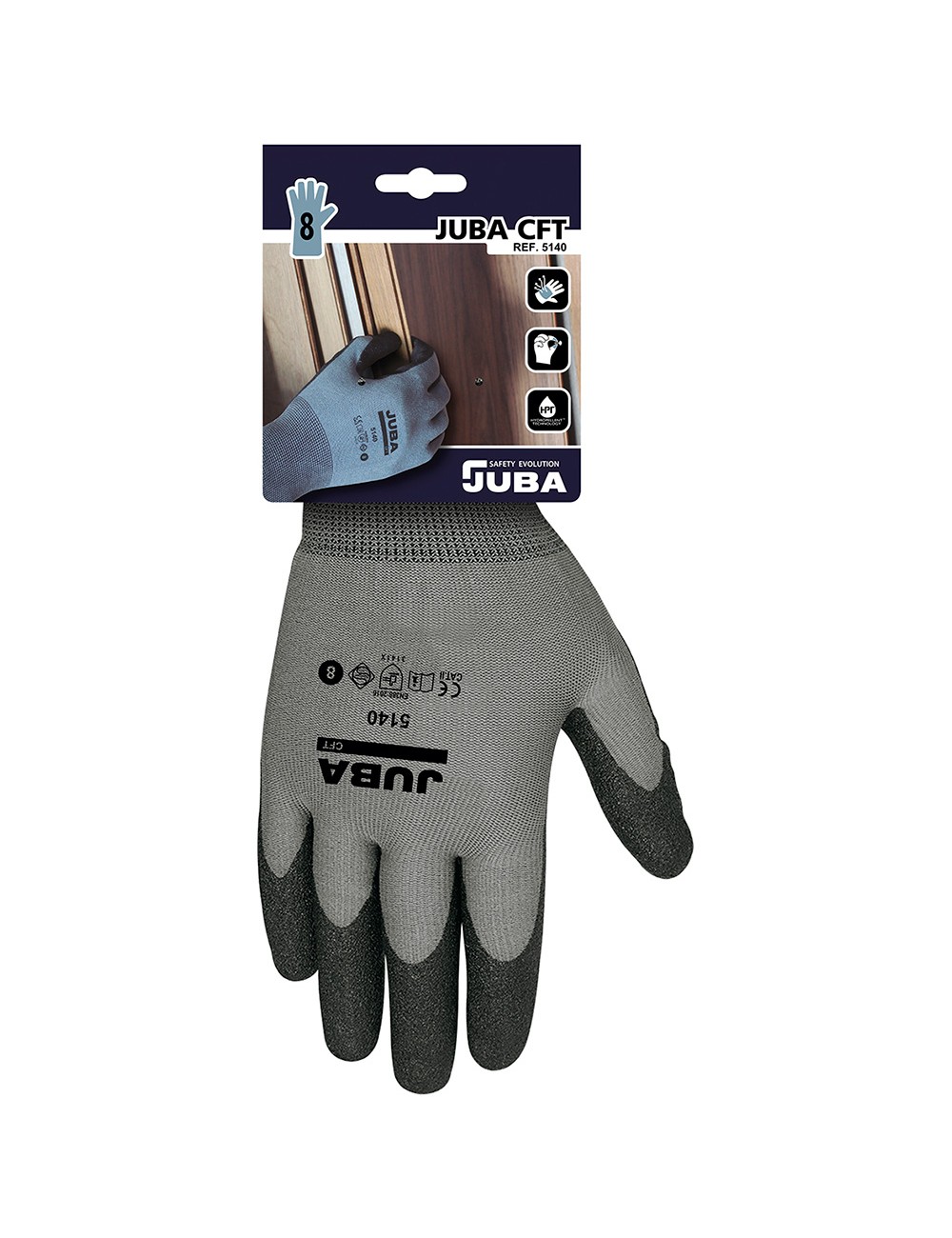 Guante nailon, palma recubierta pvc para jardinería, t-10