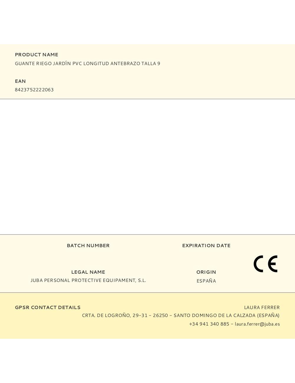 Guante pcv triple capa, arenoso, interior algodón, riego jardín, t-09