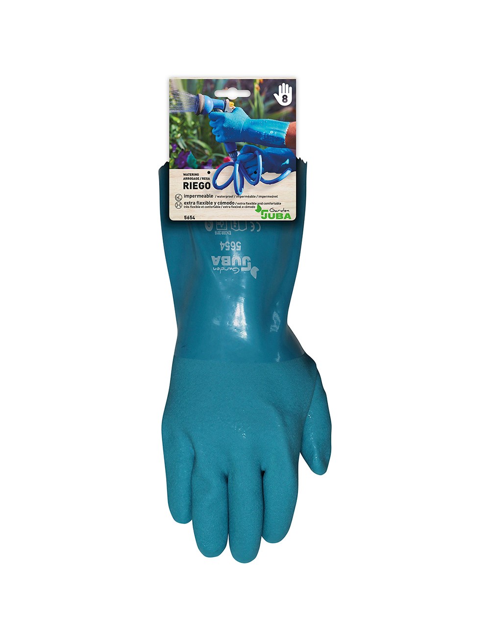 Guante pcv triple capa, arenoso, interior algodón, riego jardín, t-10