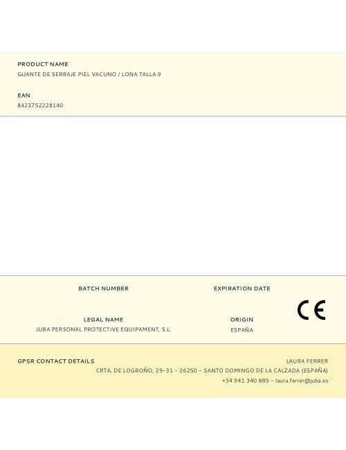 Guante piel de serraje vacuno / lona, t-09