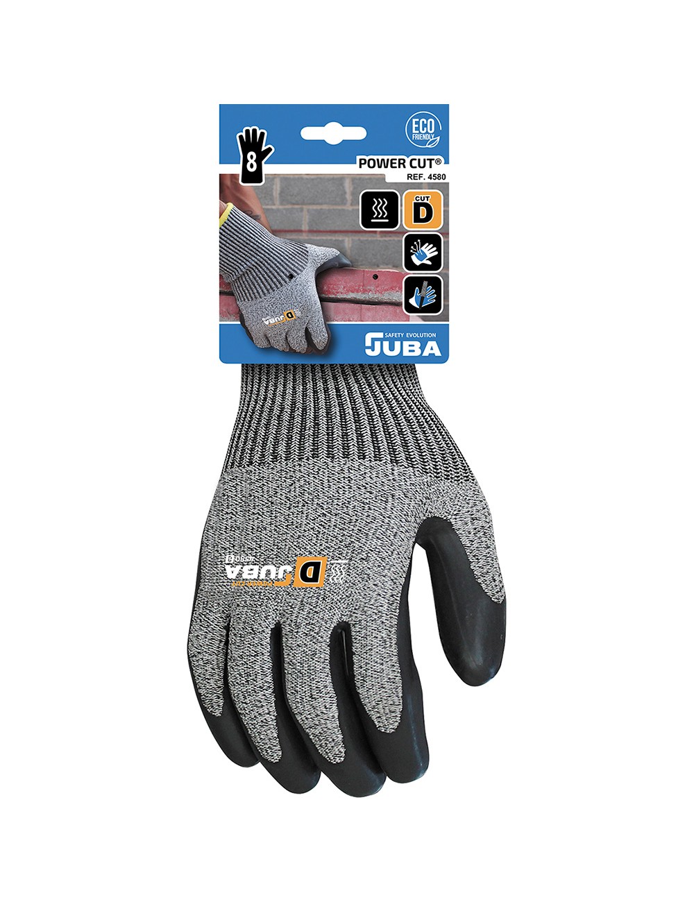 Guante poliéster / elastano / k-rock palma látex, resistente a corte, t-10