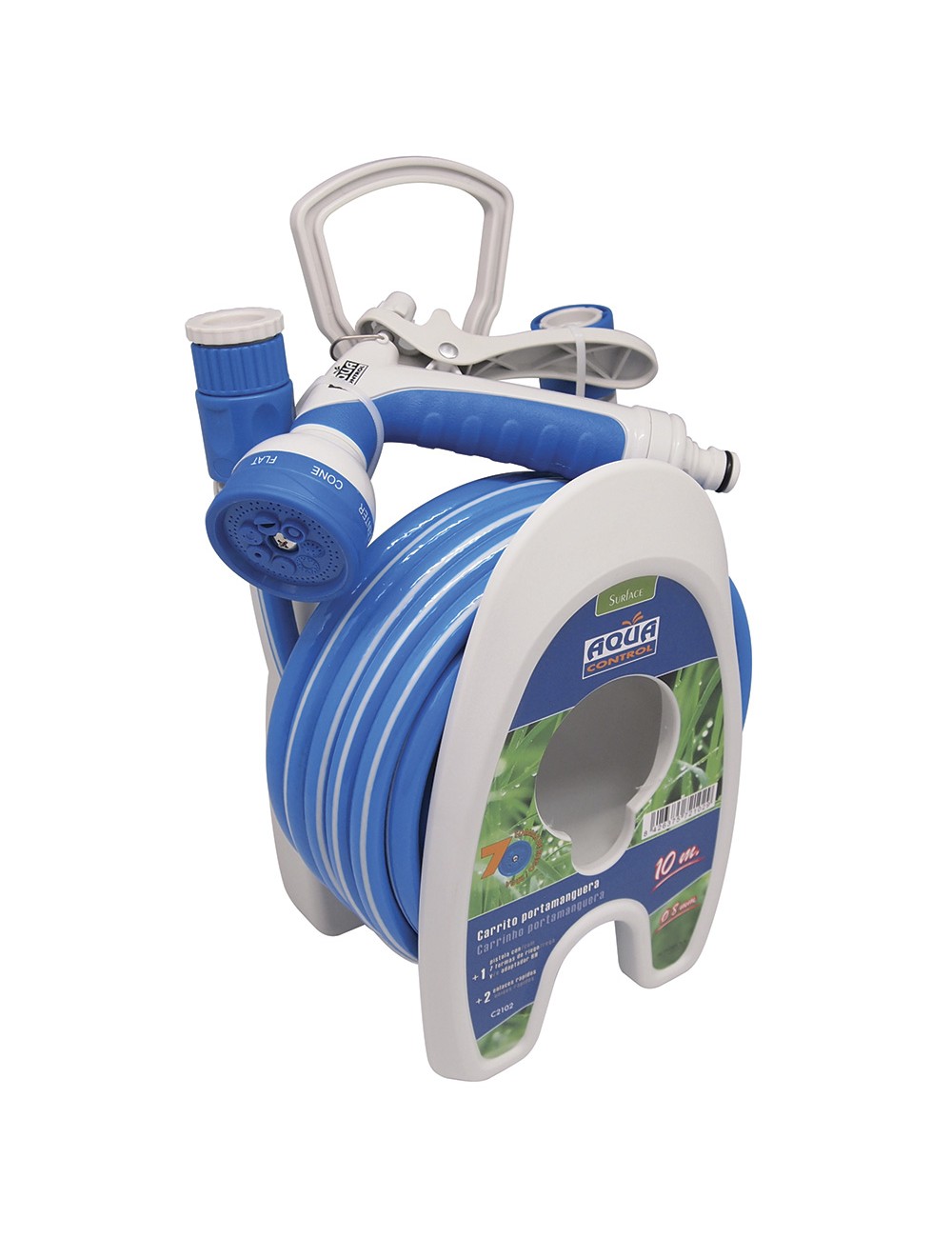 Carrito porta manguera especial terrazas 10 m
