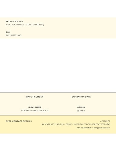 Montack inmediato cartucho 450 g