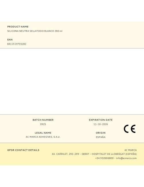 Silicona neutra sellatodo blanco 280 ml