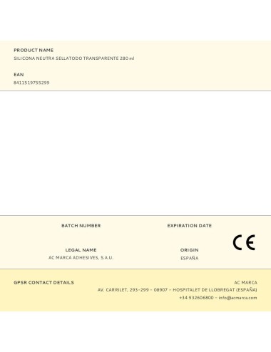 Silicona neutra sellatodo transparente 280 ml