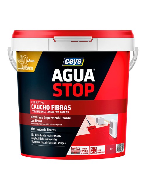 Aguastop caucho fibras rojo 5 kg