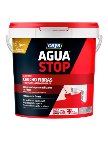 Aguastop caucho fibras gris 5 kg
