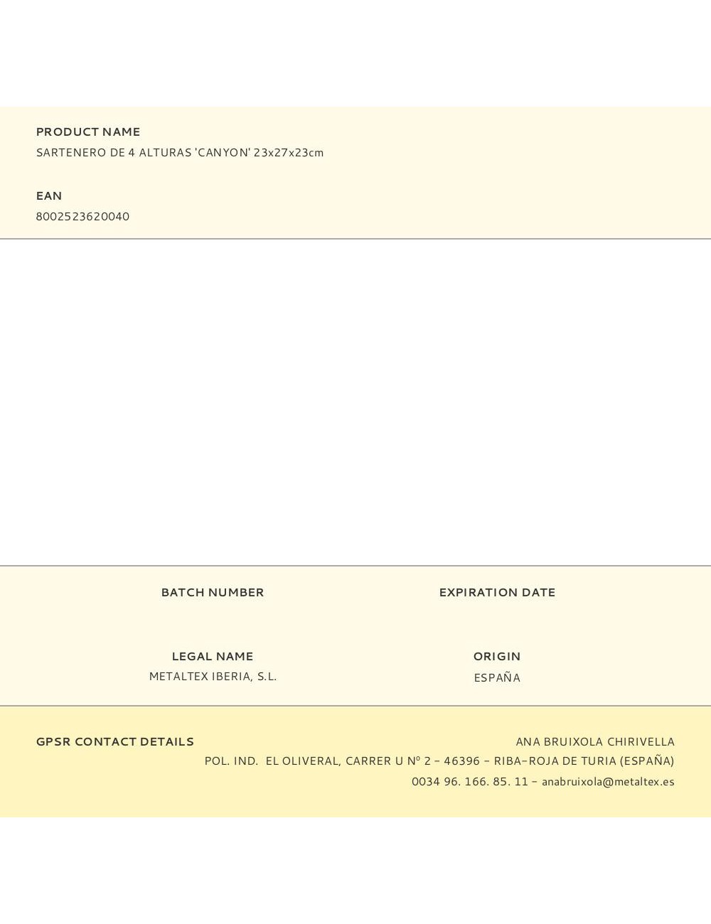 Sartenero canyon de 4 alturas 23 x 27 x 23 cm