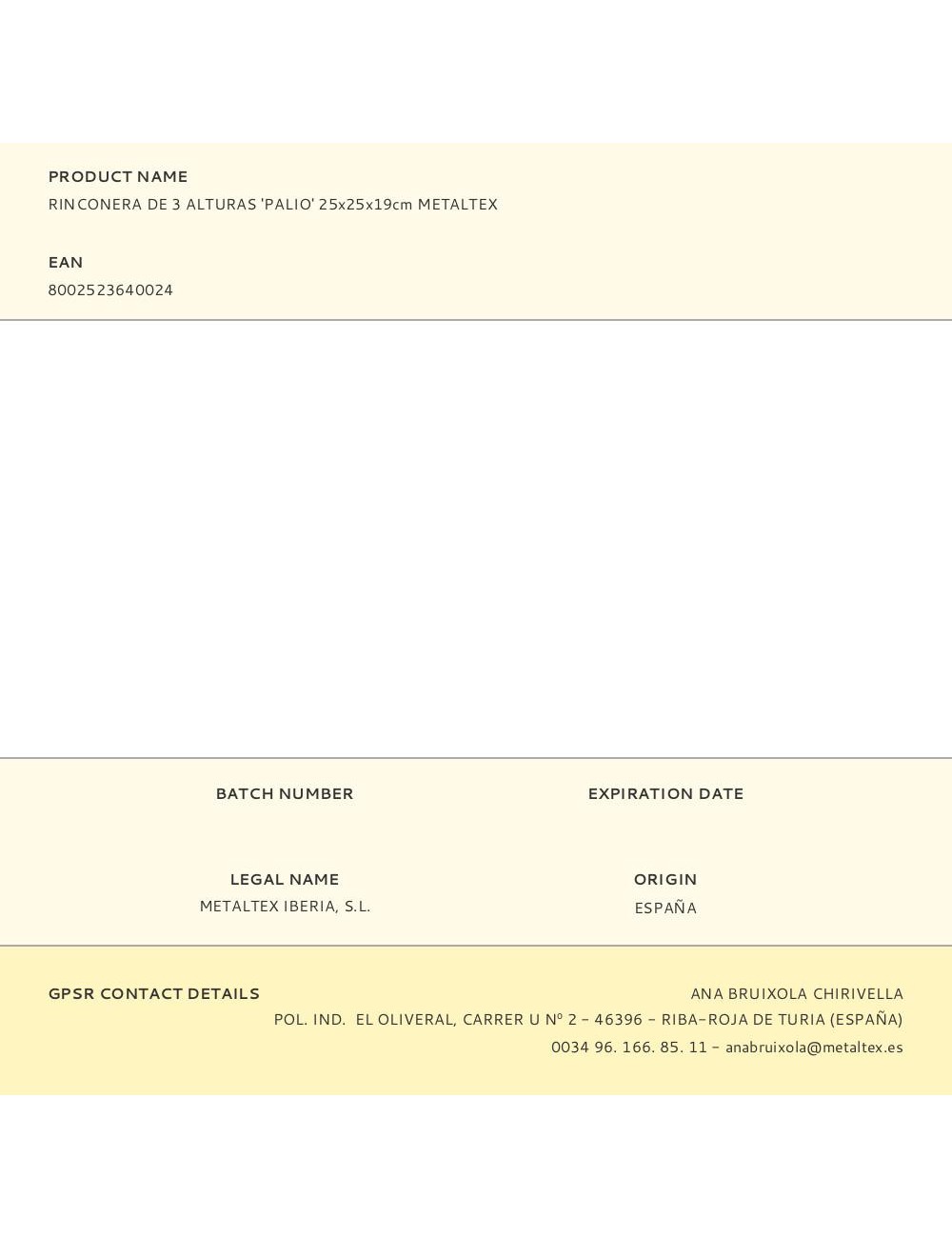 Rinconera de 3 alturas palio 25 x 25 x 19 cm