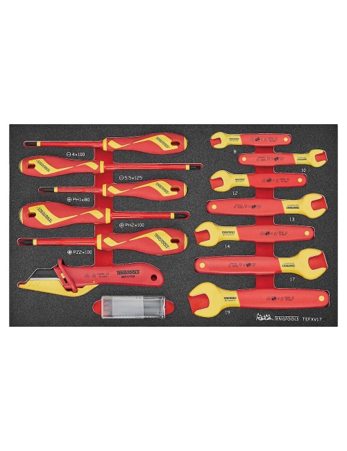 BANDEJA CON 17 HERRAMIENTAS AISLADAS TEFXV17