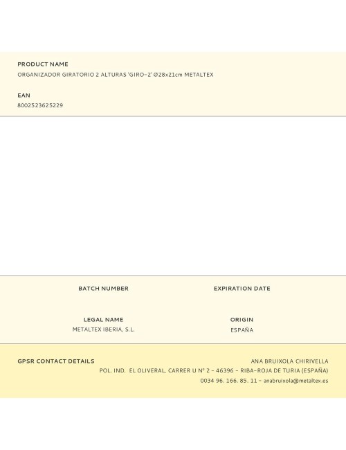 Organizador giratorio 2 alturas ø28 x 21 cm