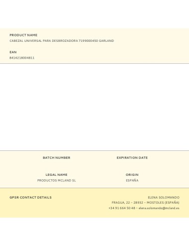 Cabezal universal para desbrozadora 7199000450 garland