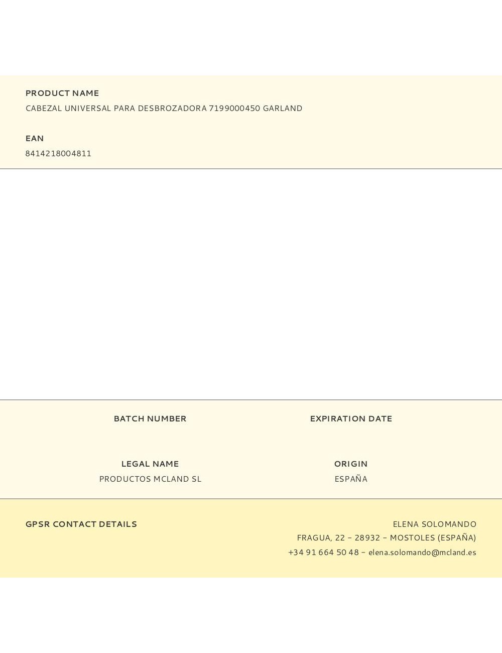 Cabezal universal para desbrozadora 7199000450 garland