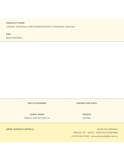 Cabezal universal para desbrozadora 7199000450 garland