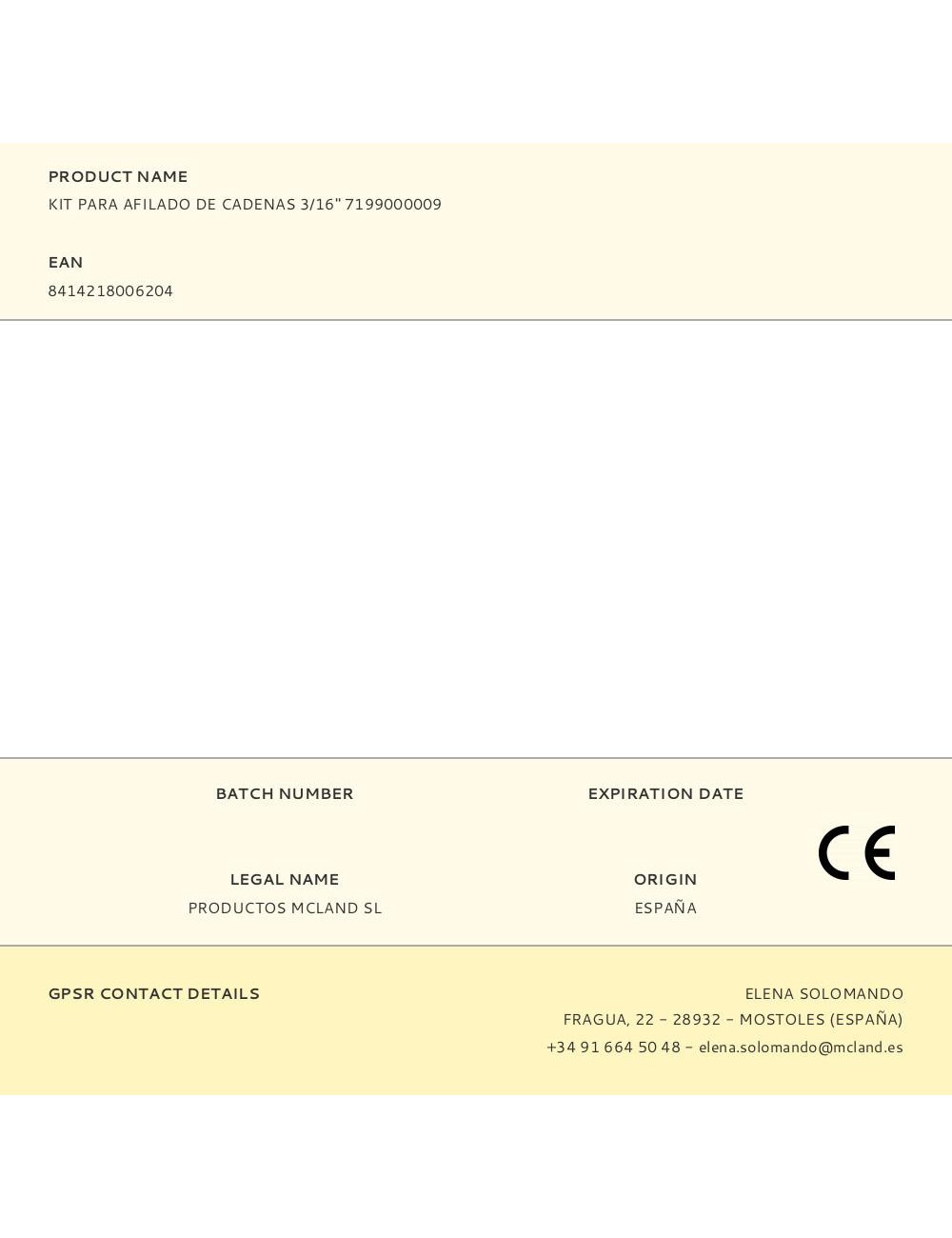 Kit para afilado de cadenas 3/16" 7199000009