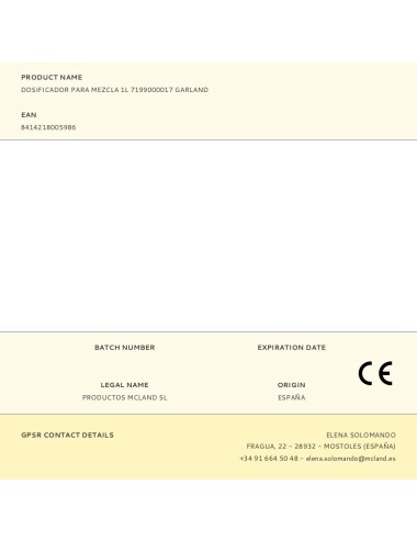 Dosificador para mezcla 1l 7199000017 garland