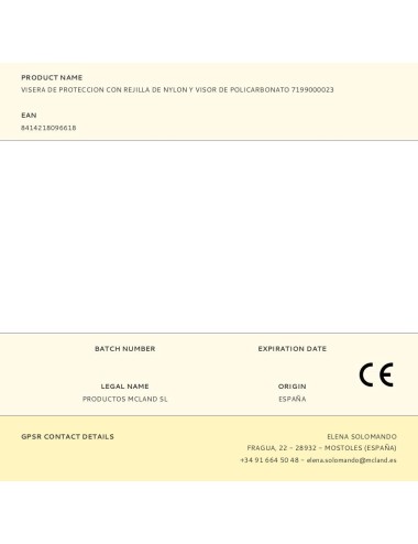 Visera de proteccion con rejilla de nylon y visor de policarbonato 7199000023