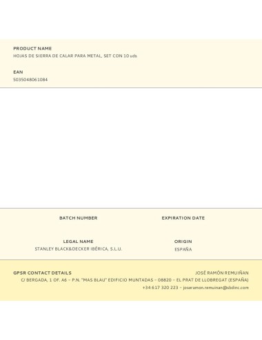 Hojas de sierra de calar para metal, set con 10 uds