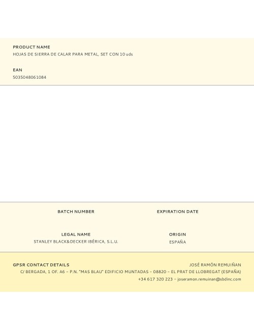 Hojas de sierra de calar para metal, set con 10 uds