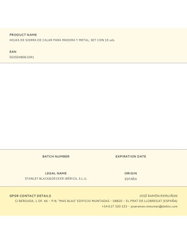 Hojas de sierra de calar para madera y metal, set con 10 uds