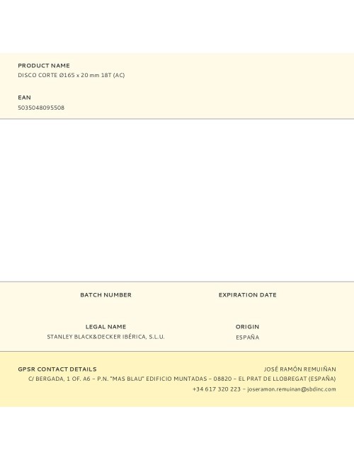 Disco corte ø165 x 20 mm 18t (ac)