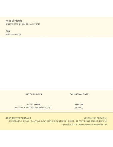 Disco corte ø165 x 30 mm 18t (ac)