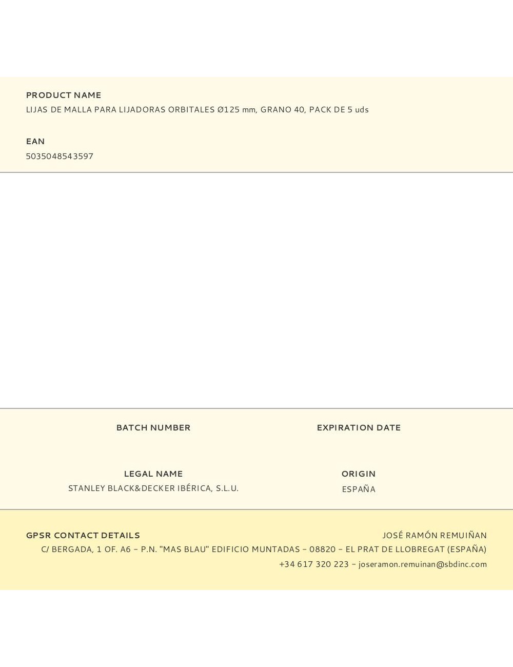 Lijas de malla para lijadoras orbitales ø125 mm, grano 40, pack de 5 uds