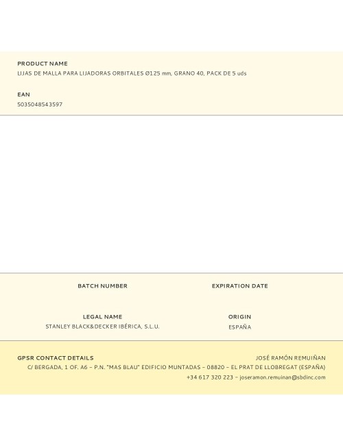 Lijas de malla para lijadoras orbitales ø125 mm, grano 40, pack de 5 uds