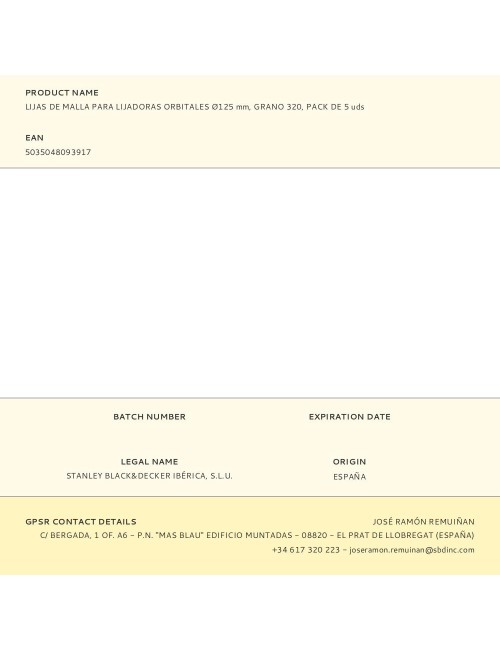 Lijas de malla para lijadoras orbitales ø125 mm, grano 320, pack de 5 uds