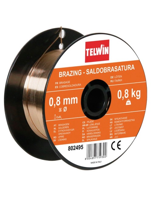 BOBINA HILO COBRESOLDADURA Cu Sie 0.8 mm. 0.8 K Hilo para cobresoldadura Cu Si3