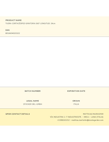 Tijera cortacésped giratoria 360° longitud: 34cm