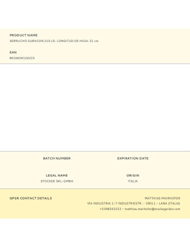 Serrucho suracon 210 ld. longitud de hoja: 21 cm