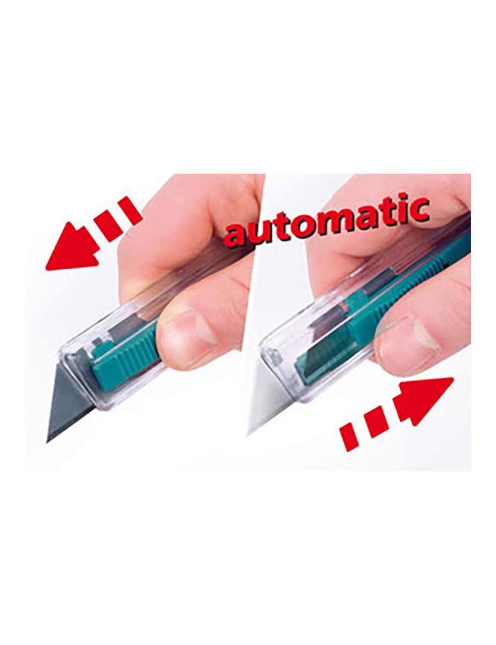 Cúter de seguridad de plástico con cuchilla trapezoidal